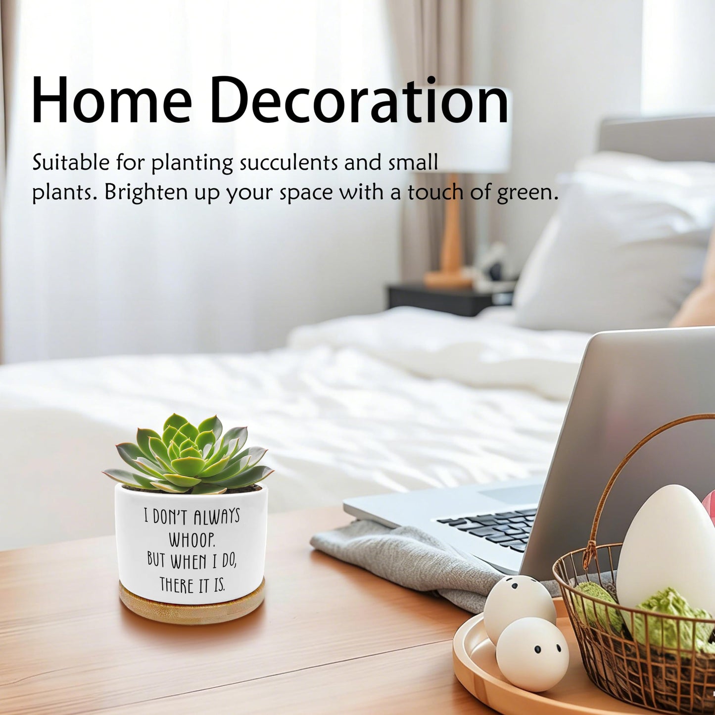 EVIHCG Funny Gifts Planter Pots, Sarcastic Gifts for Women Men, I Don't Always Whoop Humorous Ceramic Succulent Plant Flower Planters for Home Office Desk Table Shelf(No Plants)