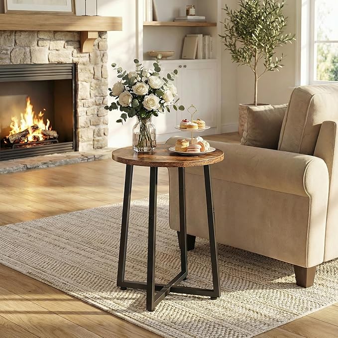 HOOBRO Side Tables Set of 2, Round End Accent Tables