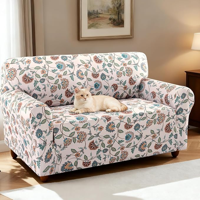 H.VERSAILTEX Printed Loveseat Covers 2 Cushion Couch Covers