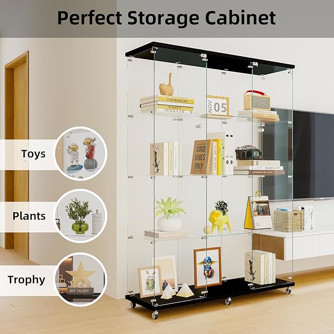 LFT HUIMEI2Y Glass Display Cabinet 12 Shelves