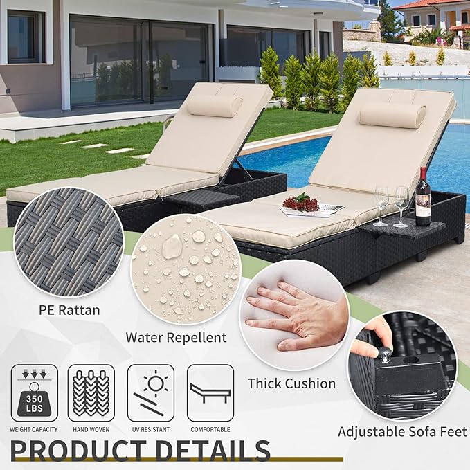 WAROOM Outdoor Chaise Lounge Chairs