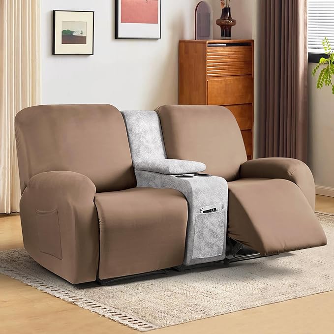 ANARACHON Leather Look Recliner Console Cover