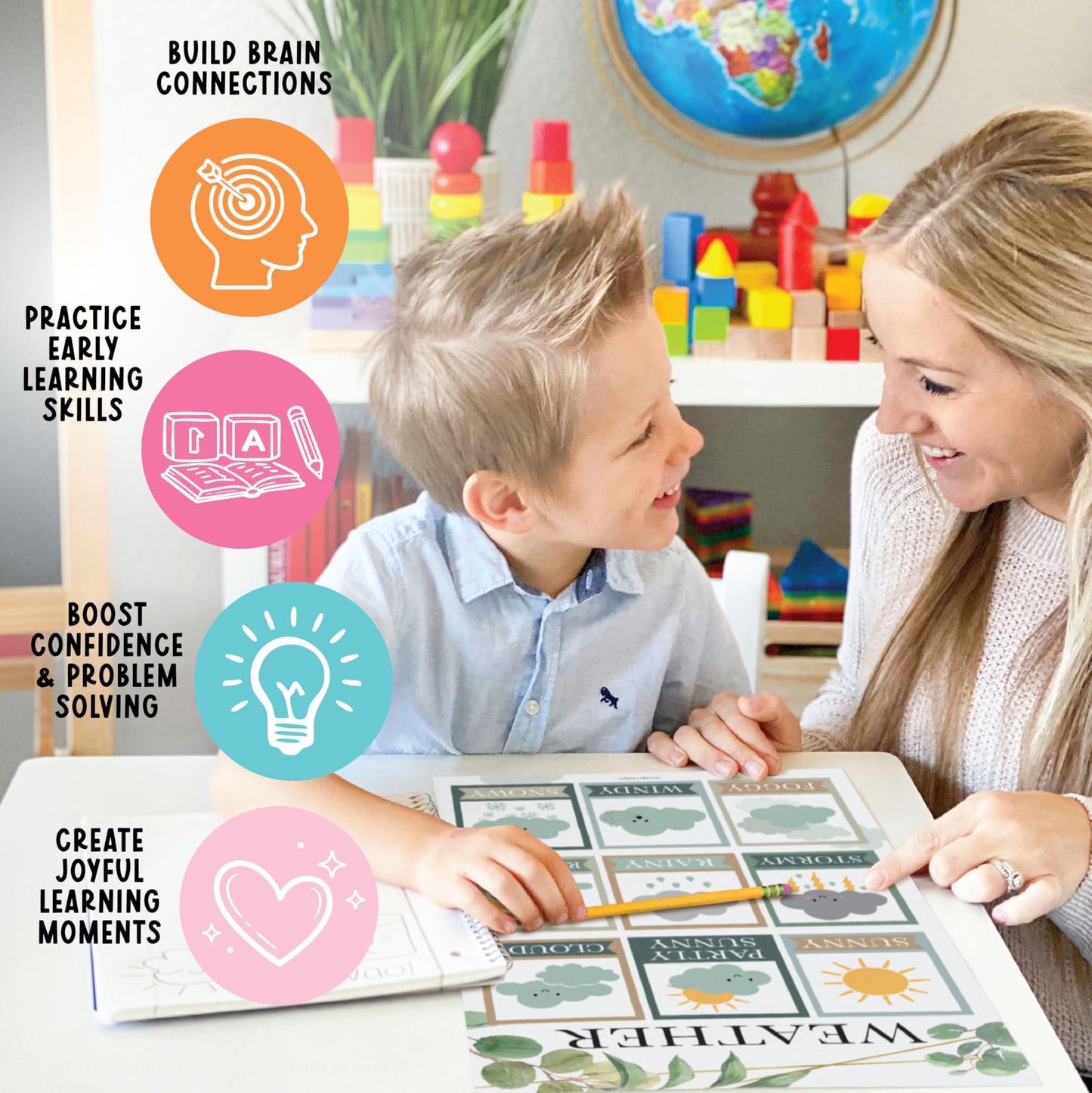 Hadley Designs 16 Educational Posters for Classroom Must Haves - Laminated Pre-K Posters for Toddler Homeschool Essentials, Toddler & Preschool Learning Activities, Kindergarten Classroom Decor