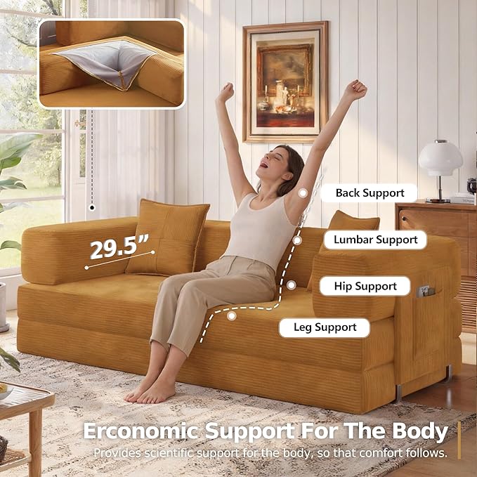 MoonSpeak 78.8''Sleeper Couch Bed