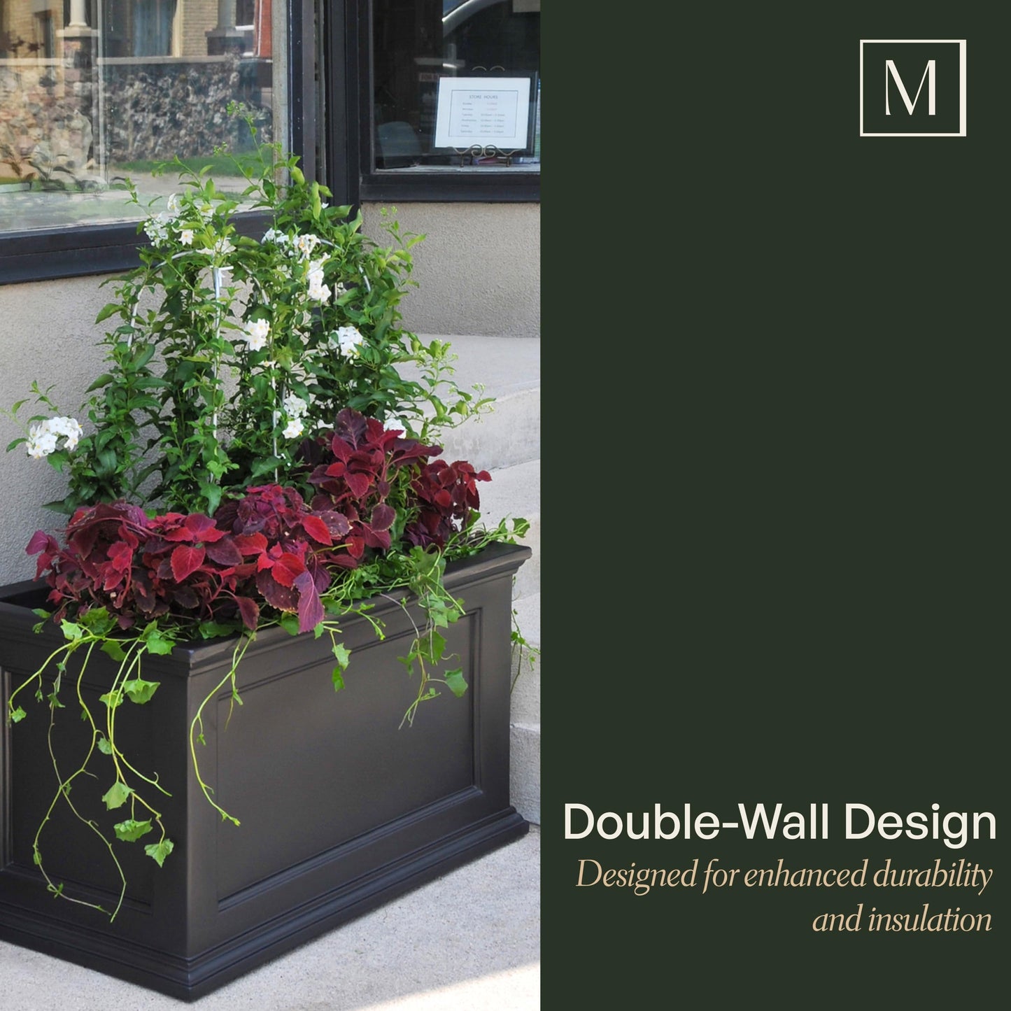 Mayne 5826W 5826-W Fairfield 20x36 Planter, 20 by 36-Inch, White