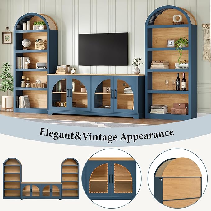 Merax Vintage Farmhouse TV Stand Set