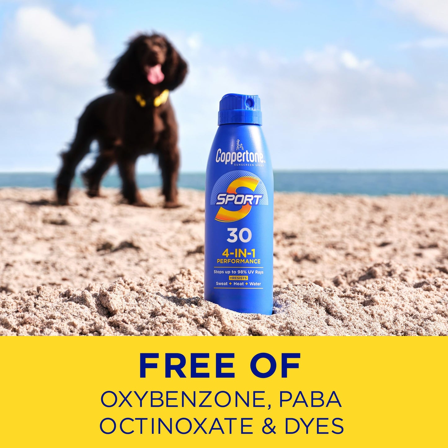 Coppertone Sport Sunscreen Spray SPF 30, Water Resistant Spray Sunscreen Pack, 5.5 Oz, Pack of 2 (Packaging May Vary)