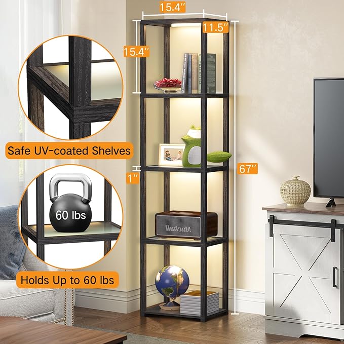 OUTON 67" Glass Display Shelf