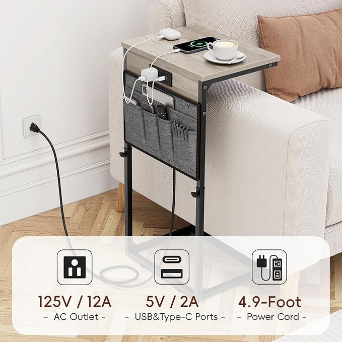 Vagusicc C-Shaped End Table Set of 2
