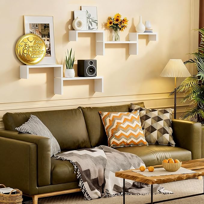 SRIWATANA Floating Shelves for Wall, Wall Shelves for Bathroom, Living Room