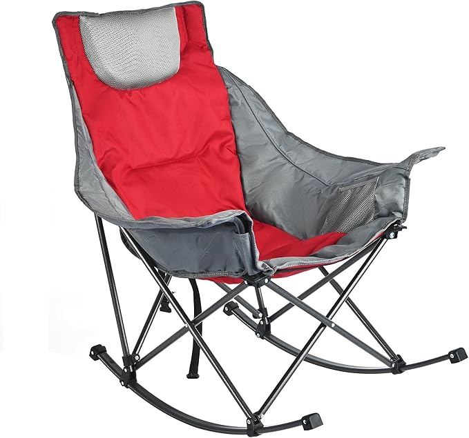 SUNNYFEEL Oversized Rocking Camping Chair, Fully Padded Patio Chair