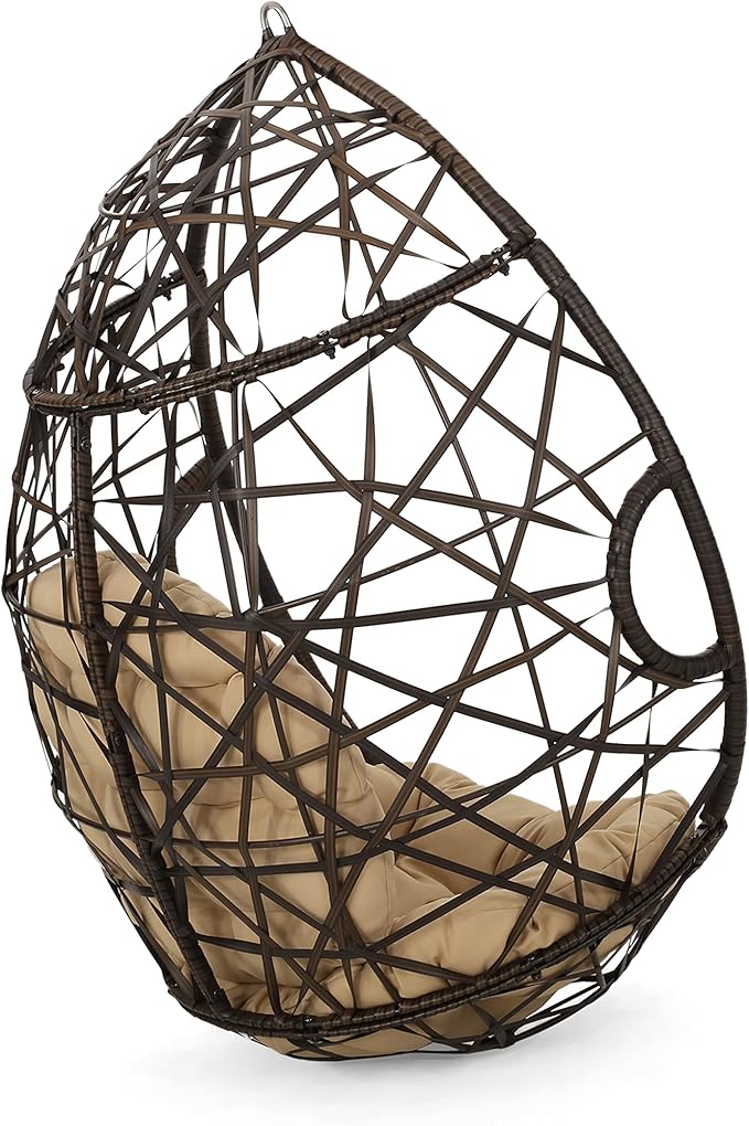 Christopher Knight Home Isaiah Indoor/Outdoor Wicker Tear Drop Hanging Chair