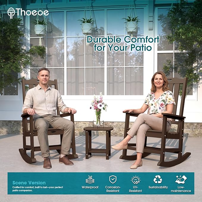 THOEOE Oversized Rocking Chair, Outdoor Rocking Chair