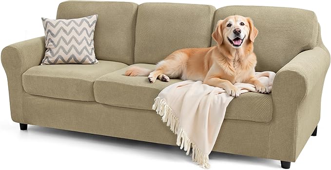 SUBRTEX 7 Pieces Stretch Sofa Slipcover Sets Couch Cover Sets Backrest Cushion