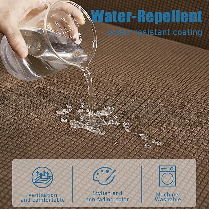 Water Repellent Couch Cushion Cover 3 Pieces Sofa Seat Cushion Covers, Stretch