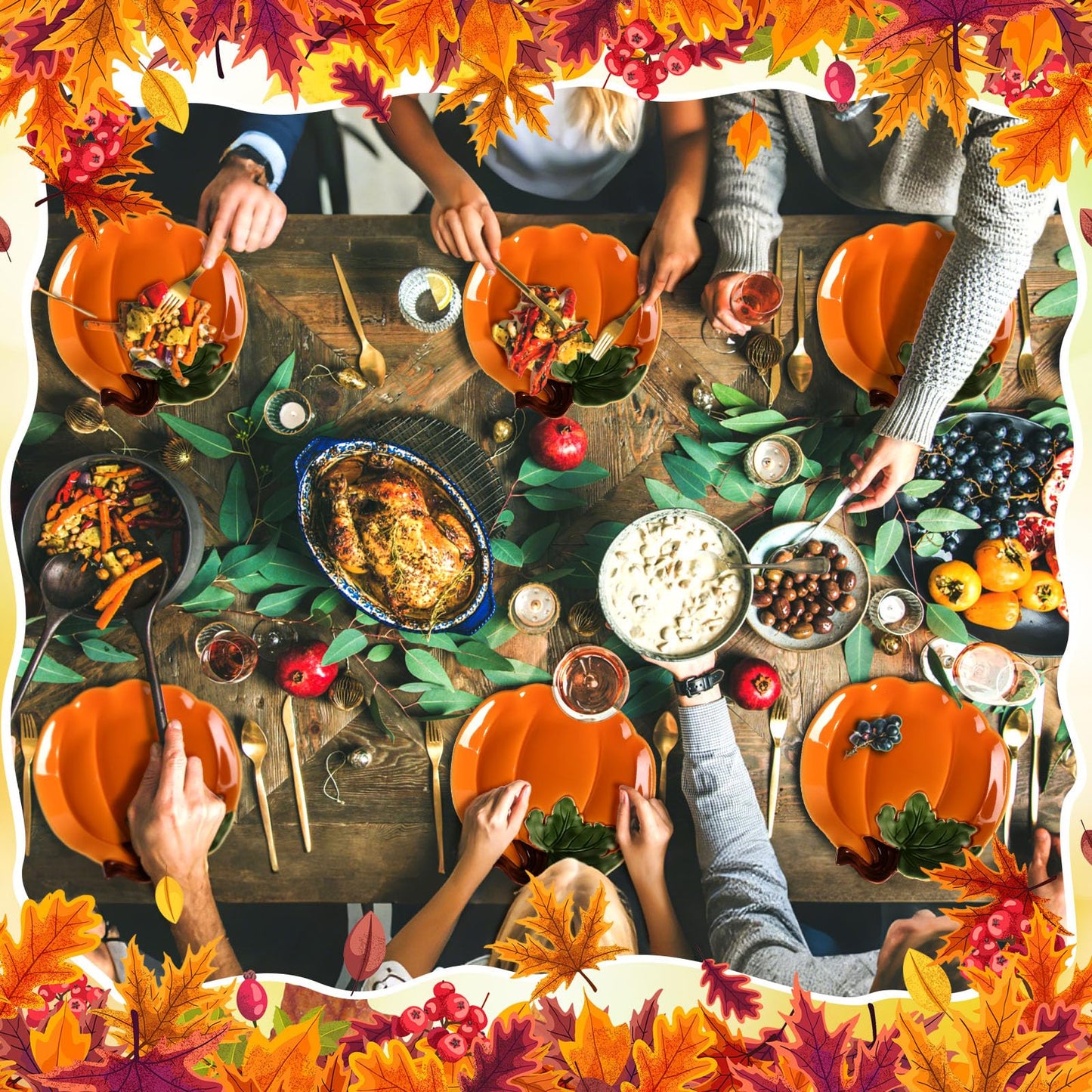 FillTouch 8 Pcs 5.91'' Ceramic Pumpkin Plates Fall Candy Dishes Platters Harvest Serving Bowl for Halloween Autumn Party Supplies Dinnerware(Orange)