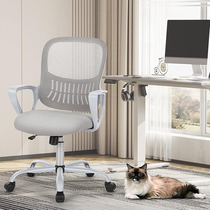 Sweetcrispy Ergonomic Mid-Back Mesh Home Office Desk Chair