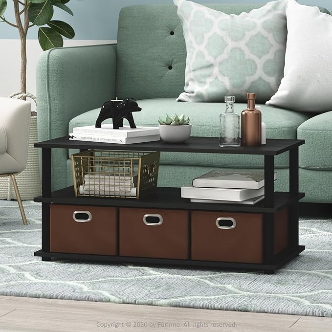 FURINNO Turn-N-Tube Coffee Table, 31.22D x 15.5W x 15.8H in