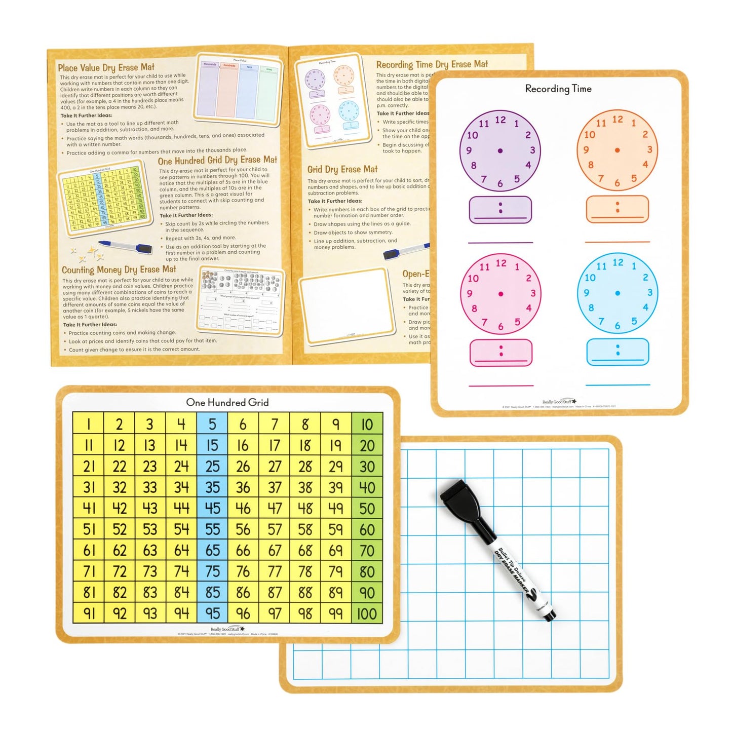 Really Good Stuff Family Engagement Math Kit - Second Grade Students (Ages 7-8) - Math Skills - Educational Kit