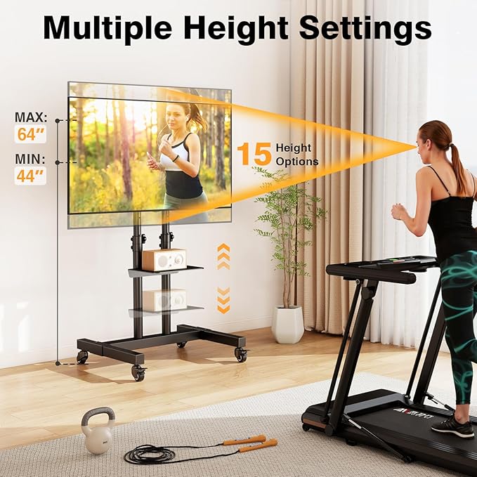TAVR Furniture Mobile TV Stand Rolling TV Cart Floor Stand