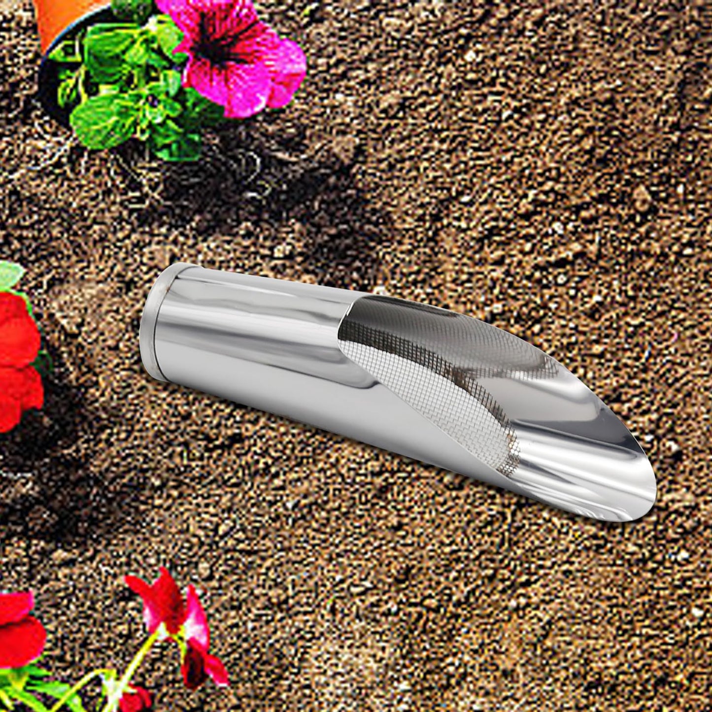 Saihisday 3Pcs Bonsai Soil Scoops Garden Bonsai Tool Bucket Shovel 3 Sizes Soil Scoops Soil Metal Spade Shovel Succulent Planting Potting Cup for Home Gardening Silver