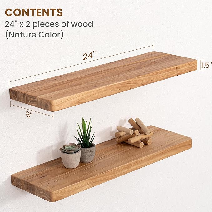 Floating Shelves for Wall, Round Edge Wall Shelves