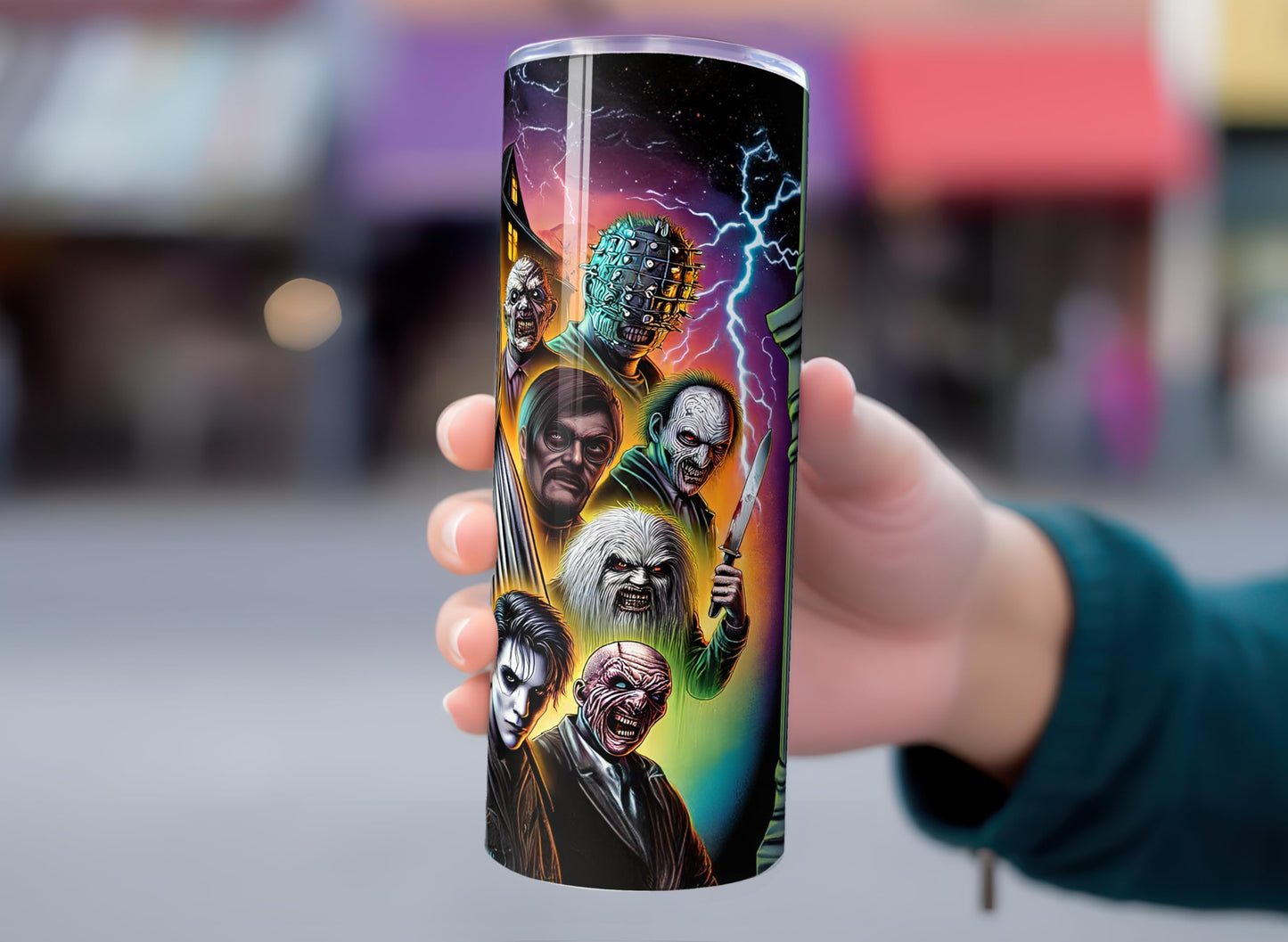 Casitika Horror Movie Merchandise. 20 Oz Halloween Tumbler With Lid And Straw. Scary Movie Cups For Horror Room Decor. (Ghost)