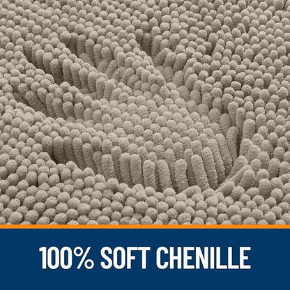 OLANLY Large Bathroom Rugs 50x30, Extra Soft Absorbent Chenille Bath Rugs, Rubber Backing Quick Dry, Machine Washable Bath Mats for Bathroom Floor, Tub and Shower, Home Decor Accessories, Warm Taupe