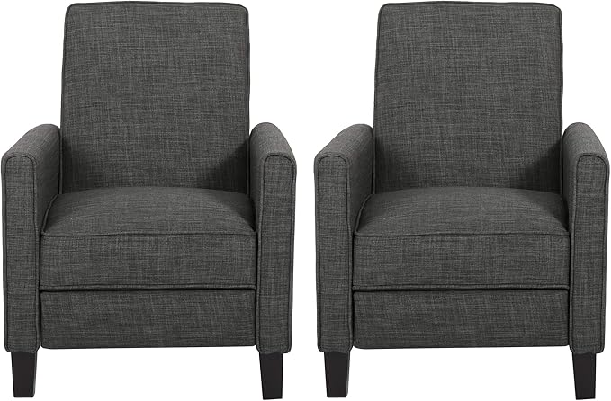 Christopher Knight Home Emmie Fabric Recliner, Moss Gray, Dark Brown