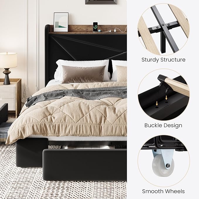 SHA CERLIN Full Size Bed Frame