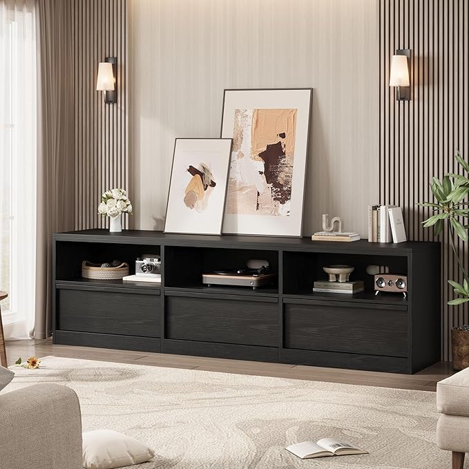 GarveeHome 70 in TV Stand for TVs up to 85 in, Mid Century Modern Entertainment