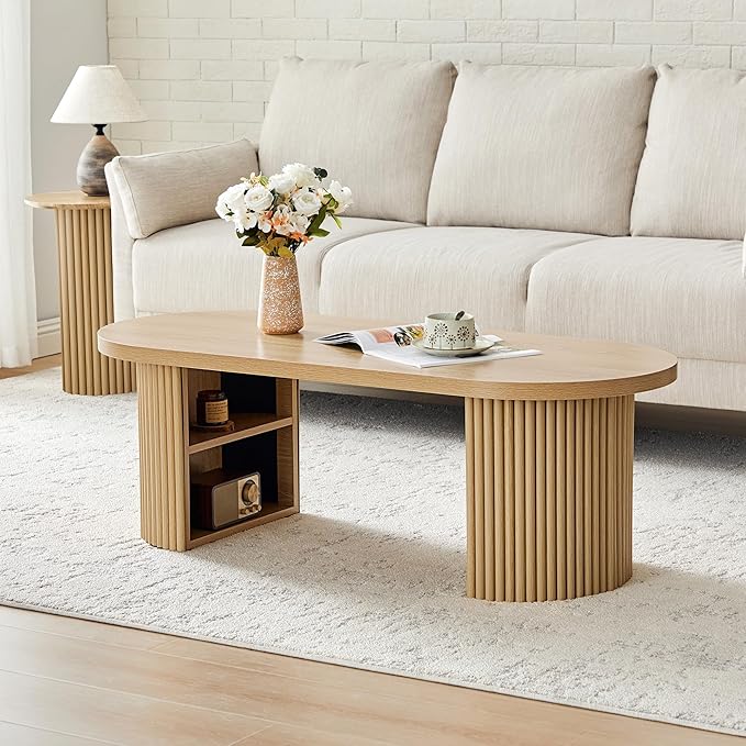 Oval Fluted Coffee Table