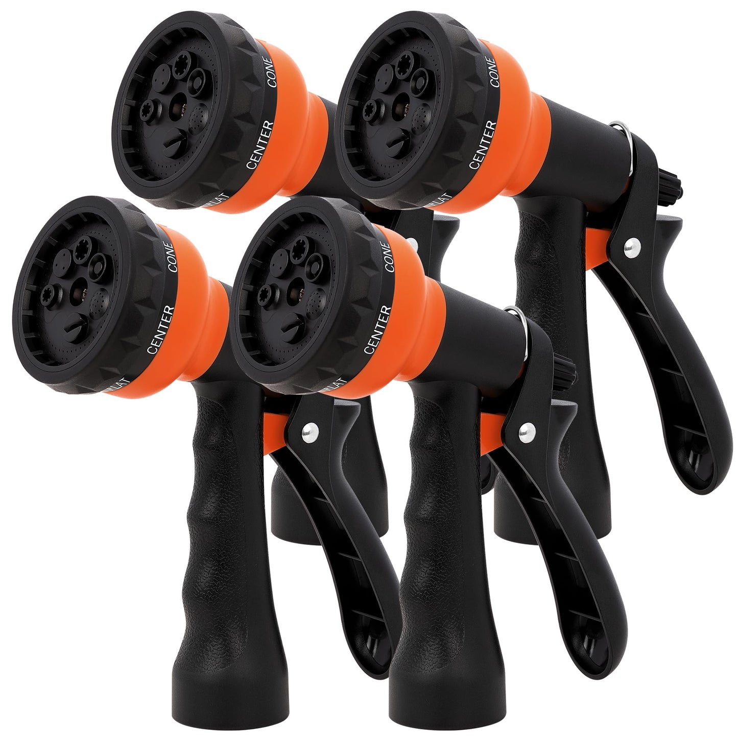 NEXCOVER Hose Nozzle 4PK, Garden Hose Nozzle with 7 Adjustable Watering Patterns, ABS Hose Nozzle Sprayer, Non-Slip Water Spray Nozzle for Watering Plants & Lawns, Cleaning, Washing Pets & Cars