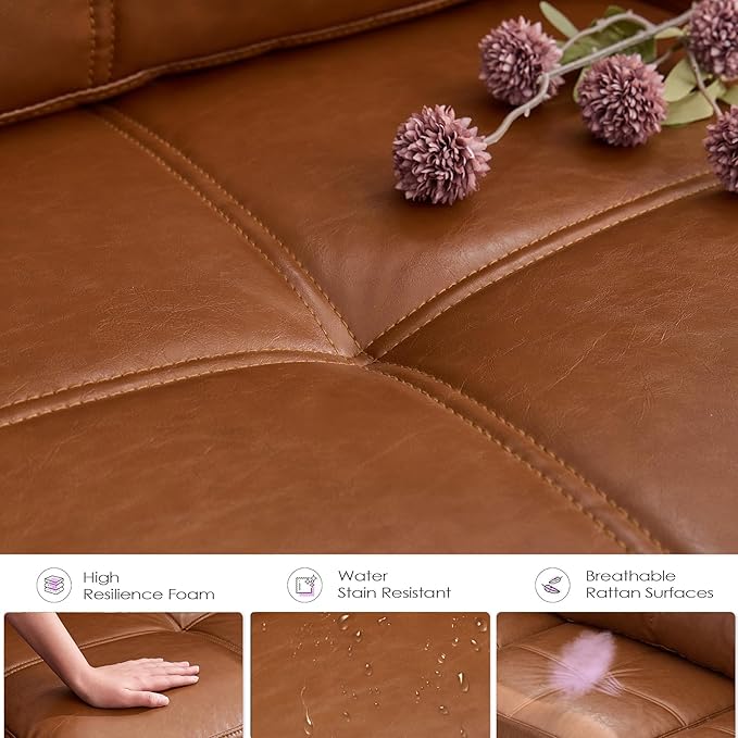 TYBOATLE 65" Faux Leather Love Seat Sofa
