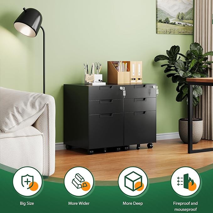 Letaya 3 Drawer Mobile File Cabinet