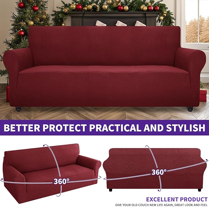ZNSAYOTX Super Stretch Couch Cover Universal Sofa Covers