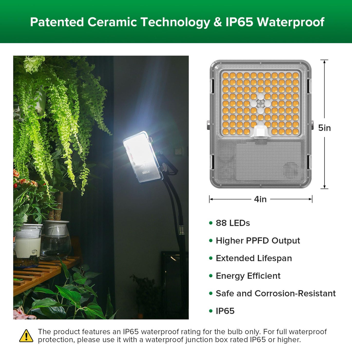 SANSI Grow Lights for Indoor Plants, Dimmable 45W Plant Lights for Indoor Growing, 88 LEDs Full Spectrum Plant Grow Light Adjustable Tripod Stand 33-58 Inches, Auto On/Off Timer with Remote Control