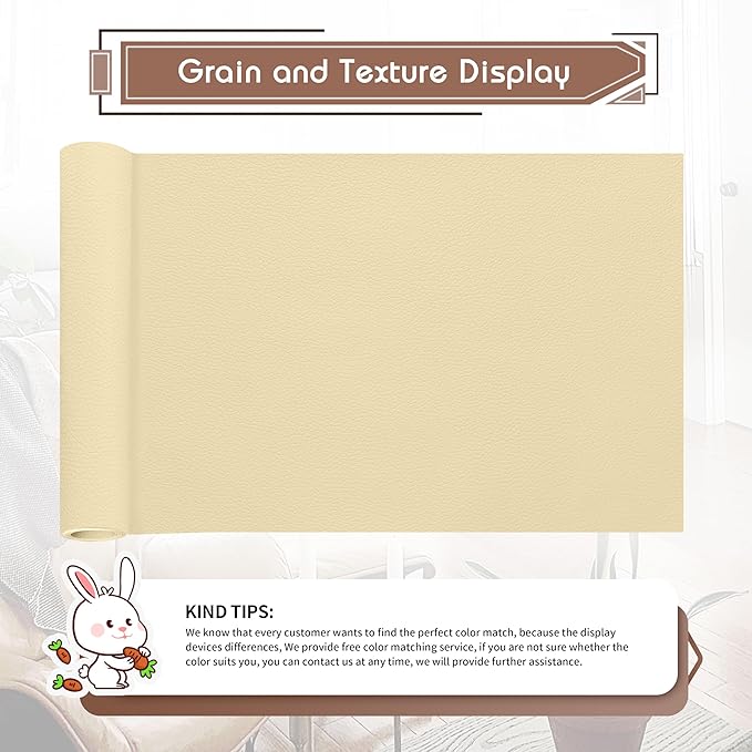KING MOUNTAIN Leather Repair Patch, 16 x 60 Inches self Adhesive Leather Repair
