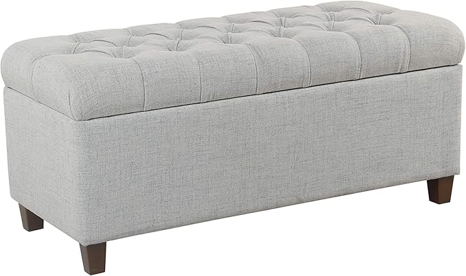 Homepop Home Decor Tufted Ainsley Button Storage Ottoman Bench