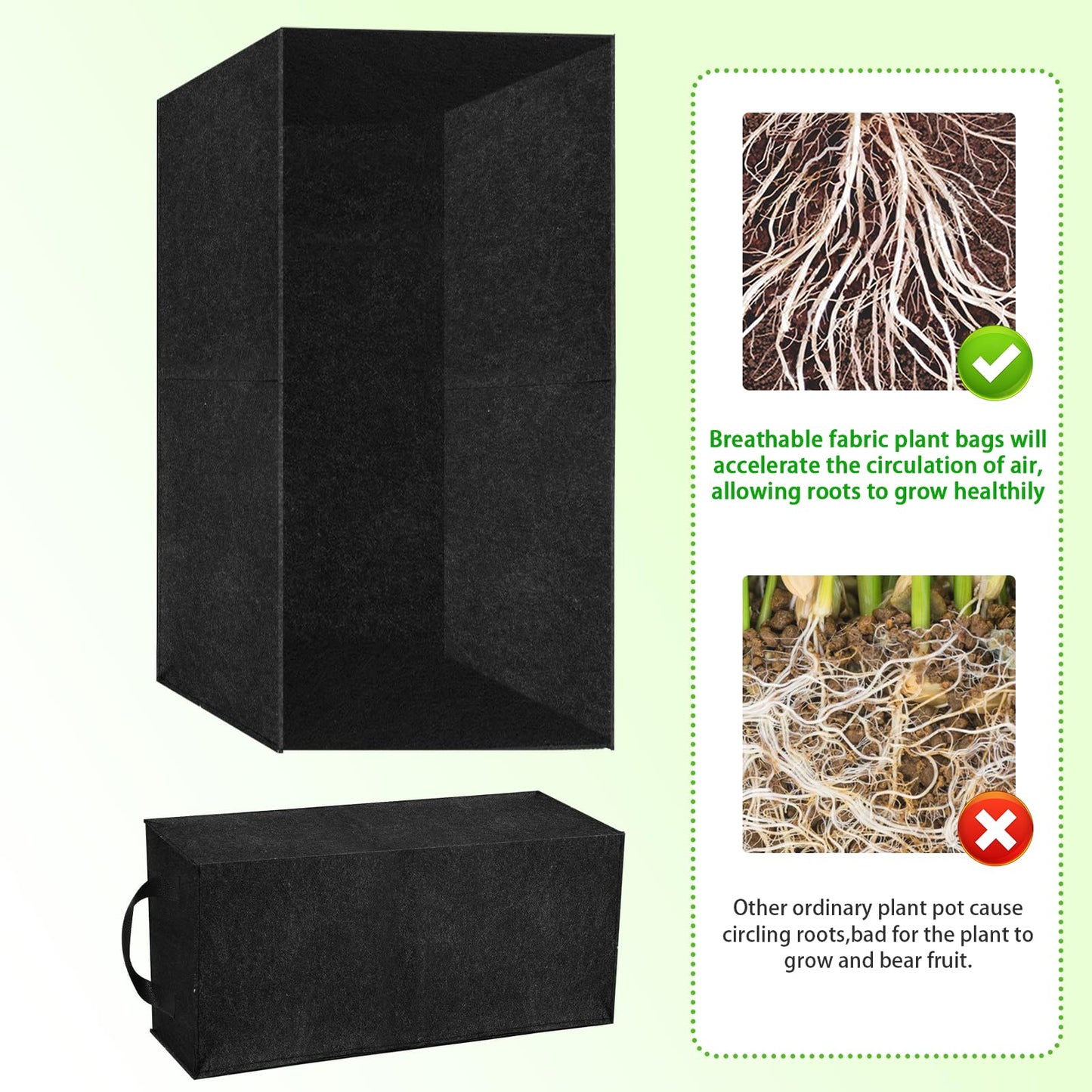 Yzkanning 3 Pack Plant Grow Bags,Breathable Fabric Raised Garden Bed,36L/9.5 Gallon 400GSM Heavy Duty Growing Pots for Vegetable,Flowers,Fruit/Flower Planter Containers with Handles