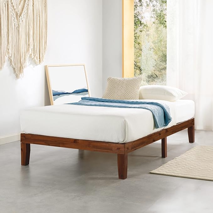 Mellow Naturalista Classic 12-Inch Solid Wood Platform Bed | Wooden Slats