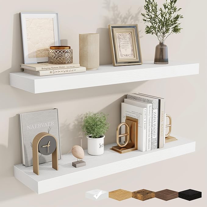 fuqing Floating Shelves for Wall, Wall Mounted Wood Floating Shelf