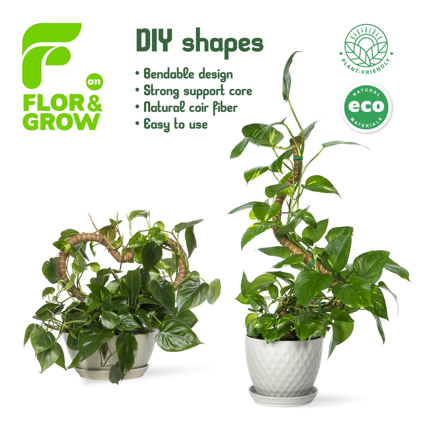 2 Pack 48" Sturdy Easy to Use Moss Pole Monstera Plant Support Stakes - Plant Stakes for Indoor Plants, Moss Poles for Climbing Plants, Tutores para Plantas Trepadoras Monstera Support Sticks