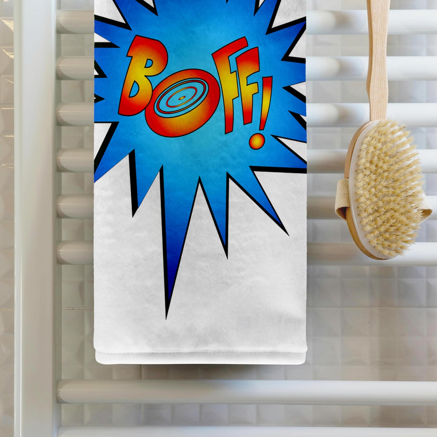 3D Rose TWL_238614_1 Superhero Fight Comic Boff Towel, 15" x 22"