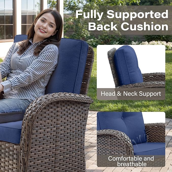 Belord Patio Wicker Chairs Swivel Rocker