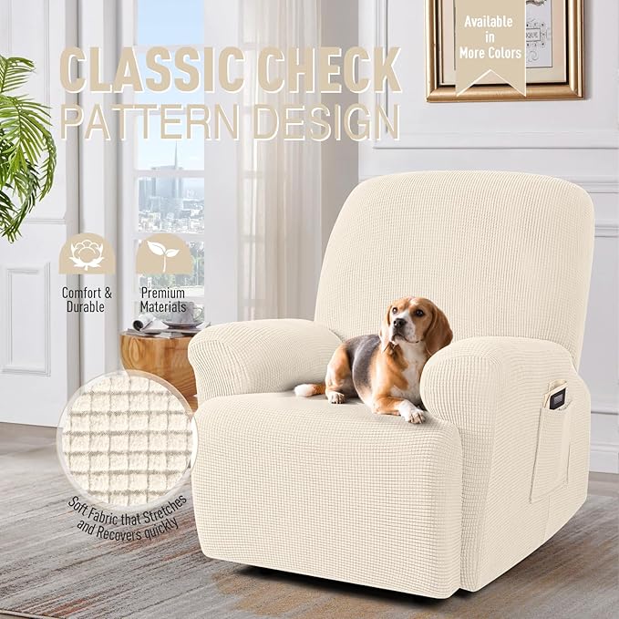 TAOCOCO Oversized Recliner Chair Covers, 1 Seater Streach Recliner Covers Soft