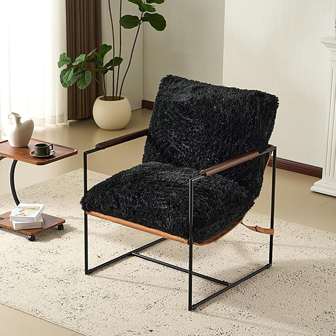 VINGLI 28" Wide Plush Upholstery Sling Modern Accent Chair