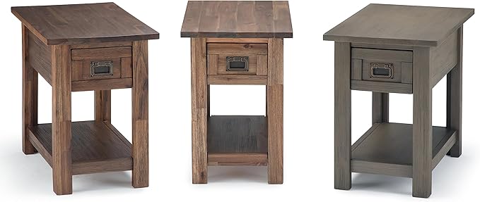 SIMPLIHOME Monroe Narrow Side Table – 14 inch Wide Solid Acacia Wood Narrow End