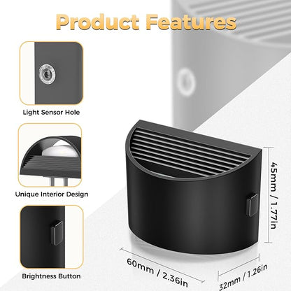 DORESshop LED Night Light[2 Pack], Night Lights Plug into Wall, 3 Level Brightness Adjustable Plug in Night Light, Dusk to Dawn Sensor, Nightlights for Adults, Bedroom, Bathroom, Hallway, Amber