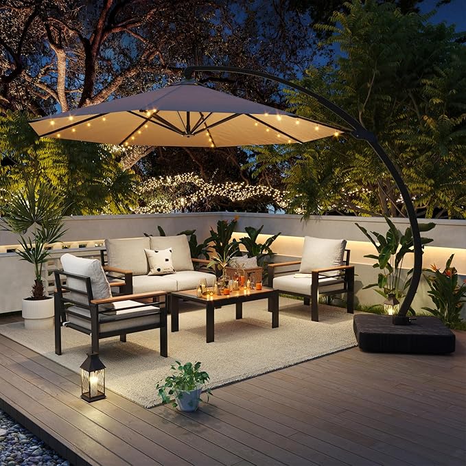 Aoxun Aluminum Patio Furniture Set